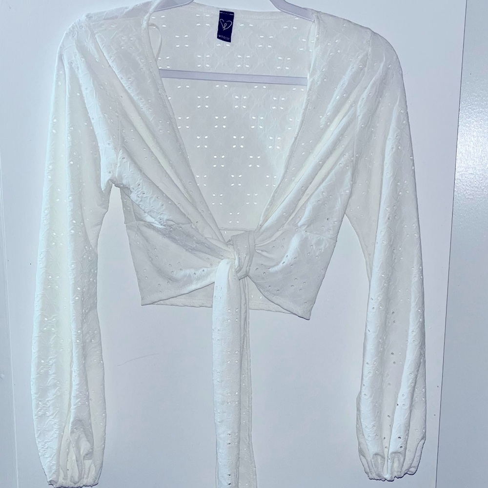 Windsor Eyelet Wrap Top